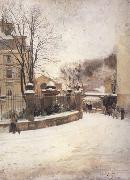 Edouard Castres Snowed up Street in Paris (nn02) Sweden oil painting artist